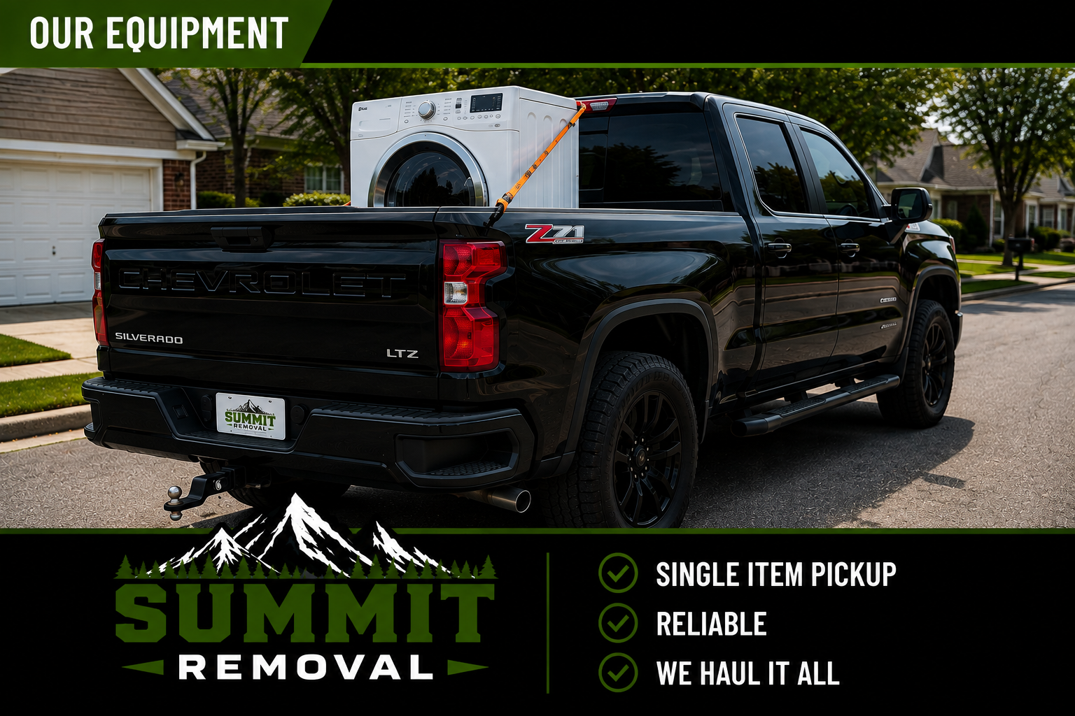 Summit Removal truck and equipment — single item pickup