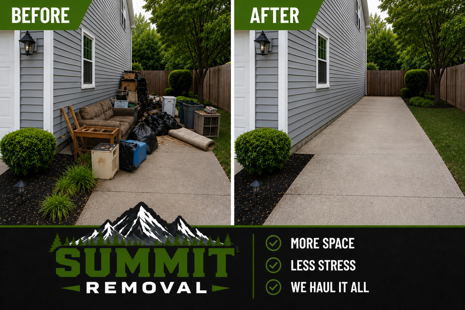 Side of house junk removal